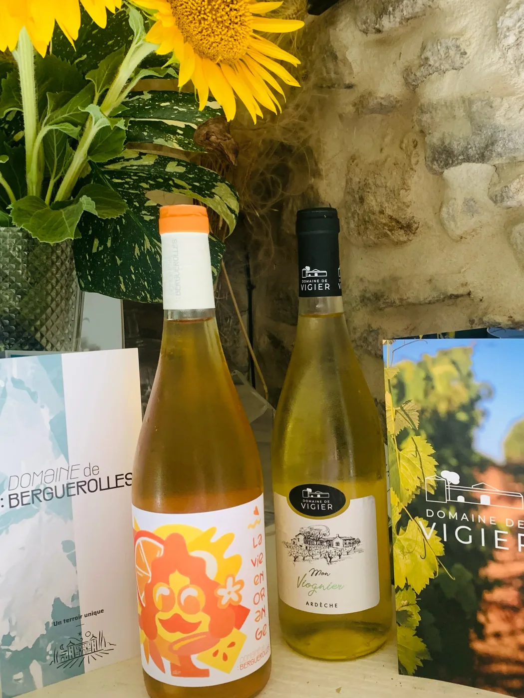 Bouteilles des domaines de Berguerolles et de Vigier